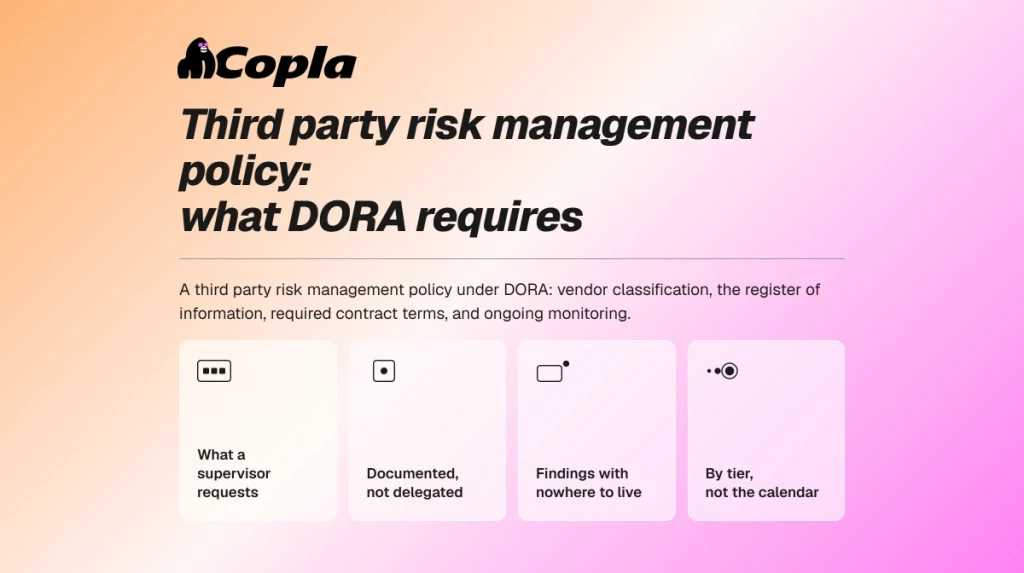 Third party risk management policy: what DORA requires